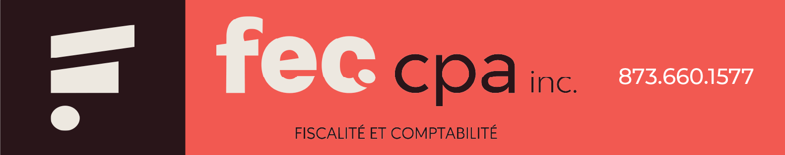 Bannière fec. cpa inc. — fiscalité et comptabilité — Aylmer, Hull — 873.660.1577